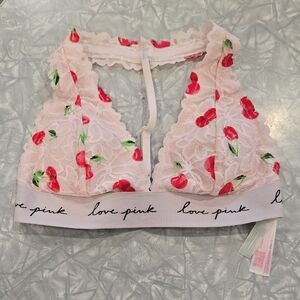 PINK‎ Victoria's Secret Cherry Lace Bralette XS Int74